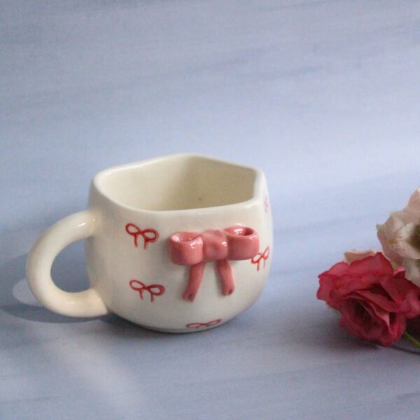Pinks and Bows Mug | Byora Homes | Pink | Stoneware Ceramic - Image 4