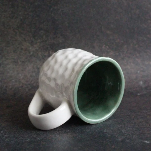 Inside Out 2.0 Mug | Byora Homes | White & Seagreen | Stoneware Ceramic - Image 2