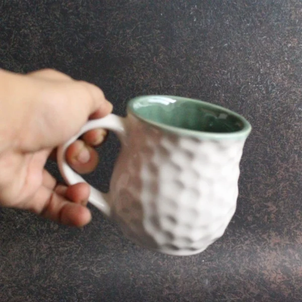 Inside Out 2.0 Mug | Byora Homes | White & Seagreen | Stoneware Ceramic - Image 4
