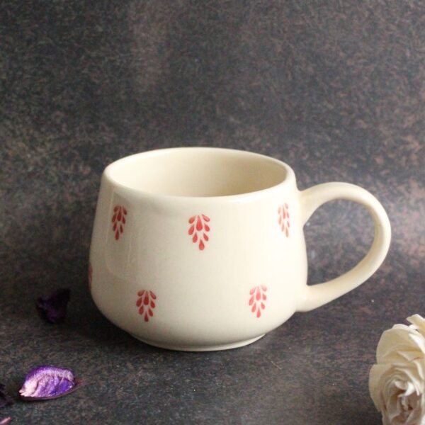 Leaf and Latte 2.0 Mug | Byora Homes | Pink & Beige | Stoneware Ceramic - Image 3