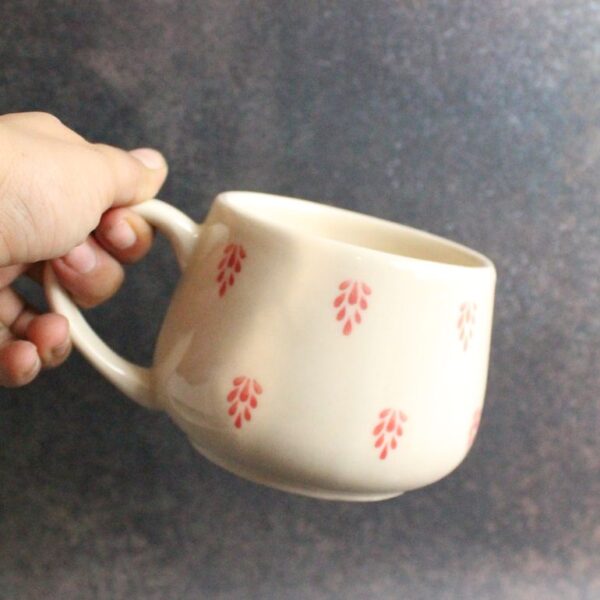 Leaf and Latte 2.0 Mug | Byora Homes | Pink & Beige | Stoneware Ceramic - Image 4