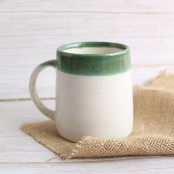 Pistachio Halo Mug | Byora Homes | Beige & Green | Stoneware Ceramic