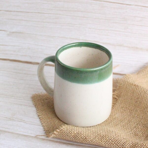 Pistachio Halo Mug | Byora Homes | Beige & Green | Stoneware Ceramic - Image 2