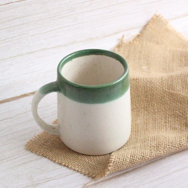 Pistachio Halo Mug | Byora Homes | Beige & Green | Stoneware Ceramic - Image 3