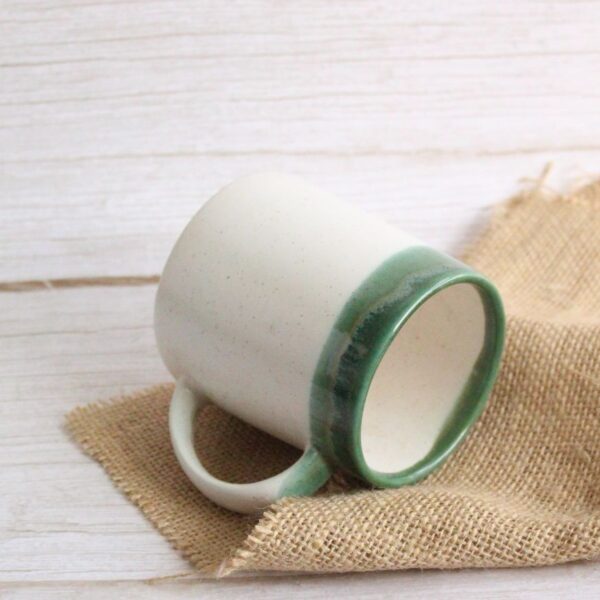 Pistachio Halo Mug | Byora Homes | Beige & Green | Stoneware Ceramic - Image 4