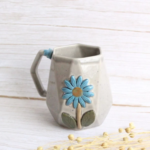 Geometric Mug | Byora Homes | Gray | Stoneware Ceramic