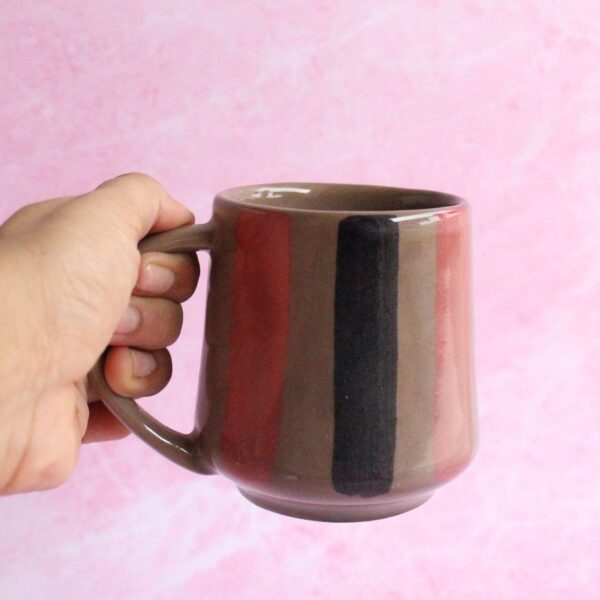 Brown Stripes Mug | Byora Homes | Brown | Stoneware Ceramic