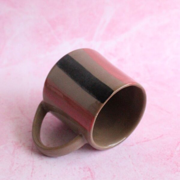 Brown Stripes Mug | Byora Homes | Brown | Stoneware Ceramic - Image 2