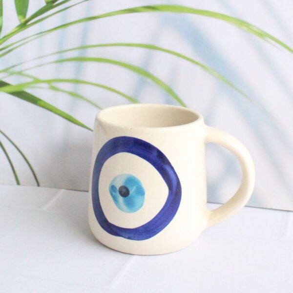 Let's not jinx it! Mug | Byora Homes | Blue & Beige | Stoneware Ceramic - Image 3
