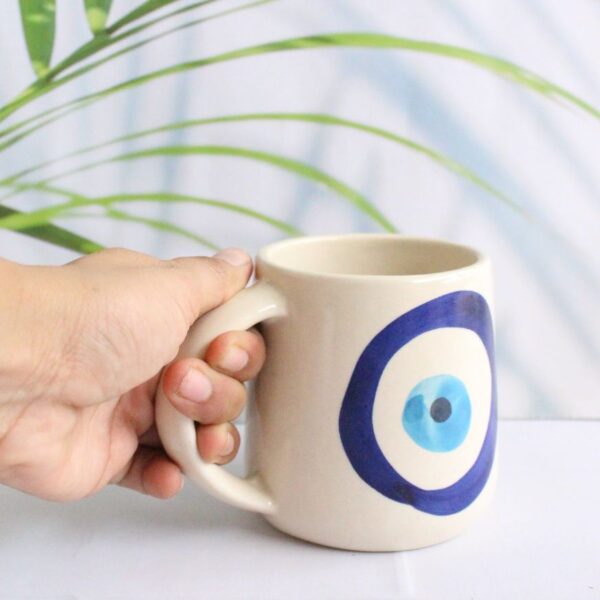Let's not jinx it! Mug | Byora Homes | Blue & Beige | Stoneware Ceramic - Image 4