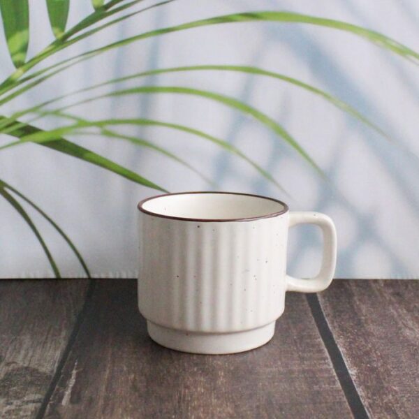 Ribs and Rims Mini Mug | Byora Homes | White | Stoneware Ceramic