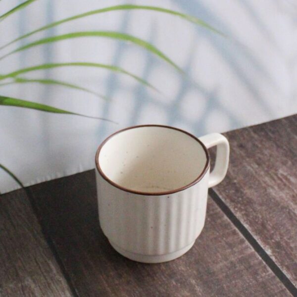 Ribs and Rims Mini Mug | Byora Homes | White | Stoneware Ceramic - Image 2