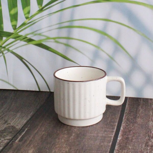 Ribs and Rims Mini Mug | Byora Homes | White | Stoneware Ceramic - Image 3