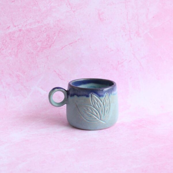 Blueleaf Mug | Byora Homes | Blue | Stoneware Ceramic - Image 5