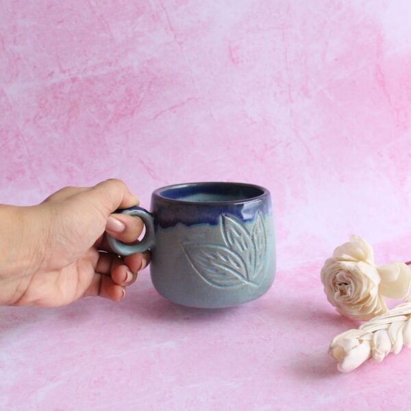 Blueleaf Mug | Byora Homes | Blue | Stoneware Ceramic - Image 2
