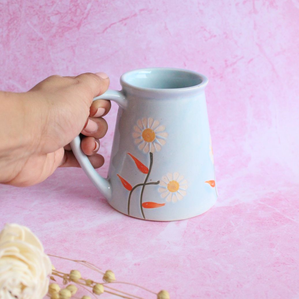 Winter Flora Mug | Byora Homes | Blue | Stoneware Ceramic