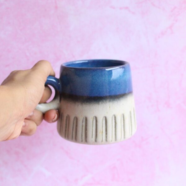 Blue Crest Mug | Byora Homes | Blue & Grey | Stoneware Ceramic - Image 4