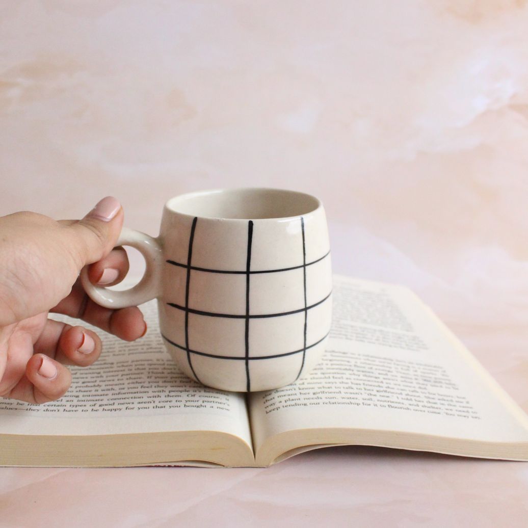 Brew Square Mug | Byora Homes | Beige | Stoneware Ceramic