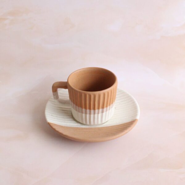 Sandy Ribs Cup and Saucer | Byora Homes | Terra | Stoneware Ceramic - Image 3