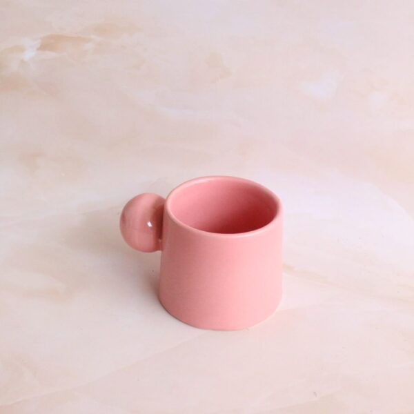 Pastel Hearts Cappuccino Cup | Byora Homes | Pink | Stoneware Ceramic (Copy) - Image 3