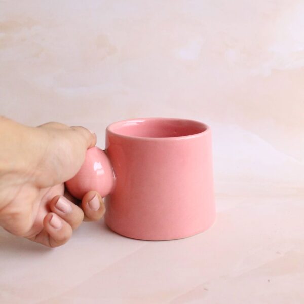 Pastel Hearts Cappuccino Cup | Byora Homes | Pink | Stoneware Ceramic (Copy) - Image 2