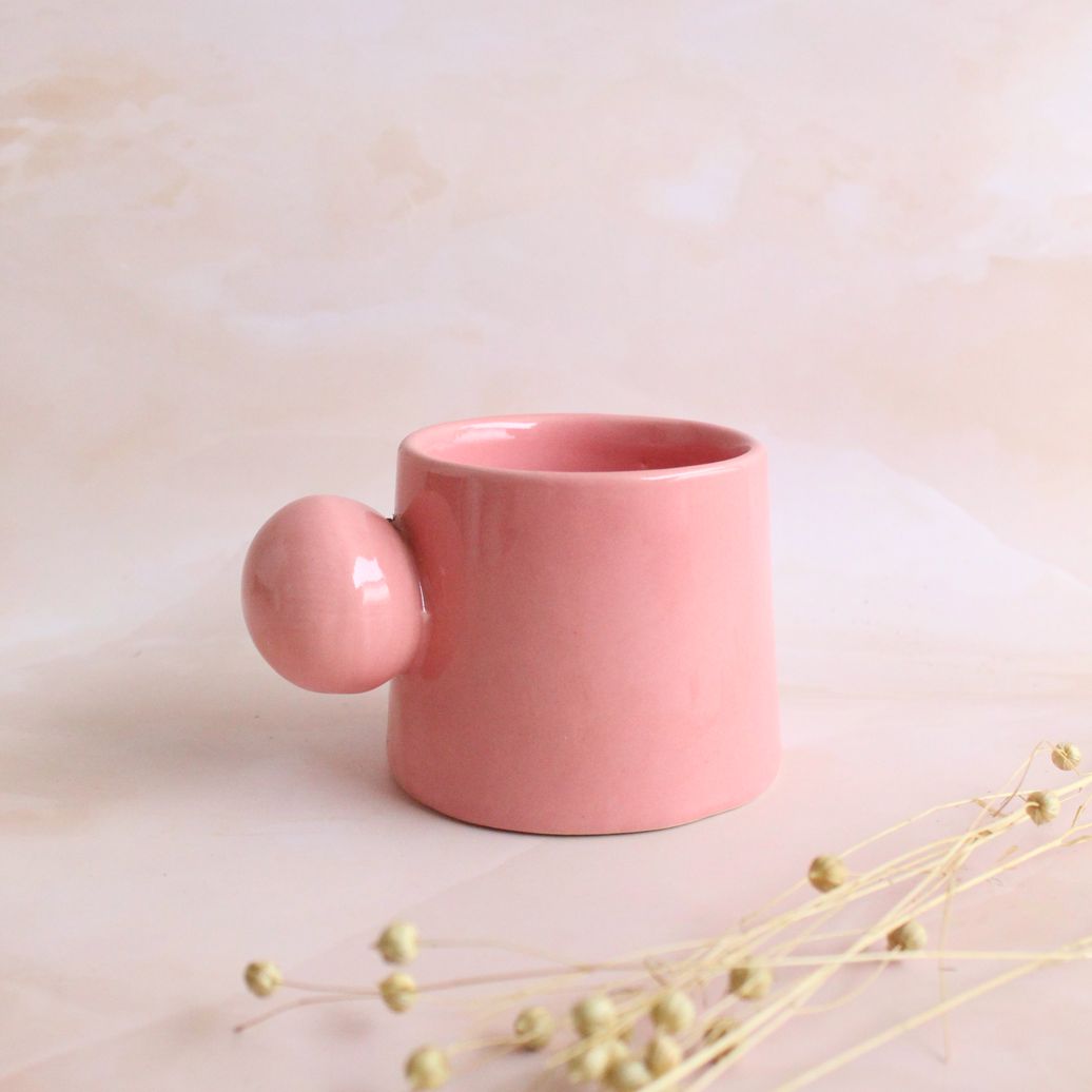 Pastel Hearts Cappuccino Cup | Byora Homes | Pink | Stoneware Ceramic (Copy)