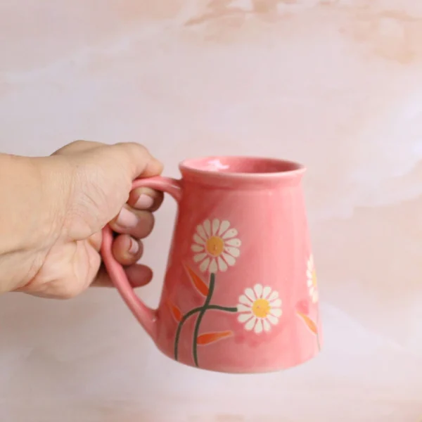 Pastel Brewy Mug | Byora Homes | Pink | Stoneware Ceramic - Image 2
