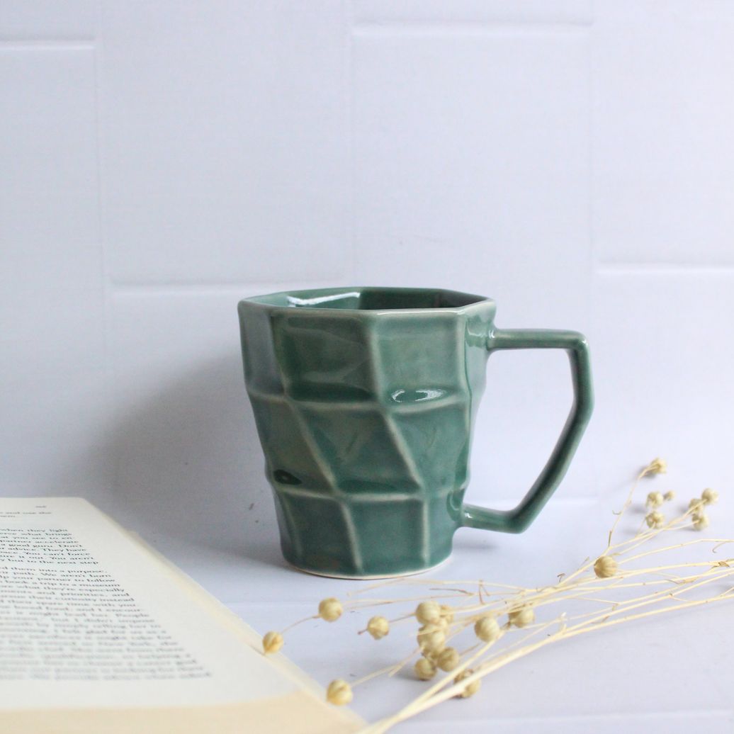Sage Taper Mug | Byora Homes | Dark Green | Stoneware Ceramic