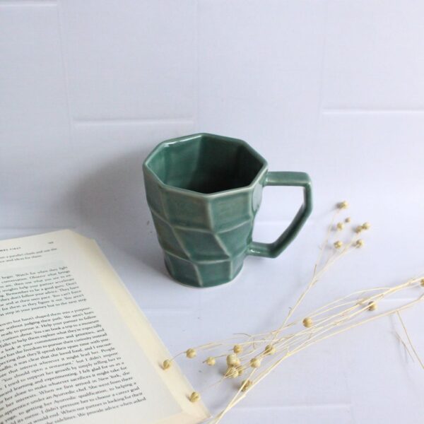 Sage Taper Mug | Byora Homes | Dark Green | Stoneware Ceramic - Image 3