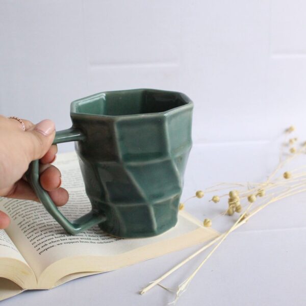 Sage Taper Mug | Byora Homes | Dark Green | Stoneware Ceramic - Image 2
