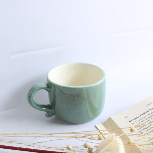 Sage Whisper Mug | Byora Homes | Sage Green & White | Stoneware Ceramic - Image 4