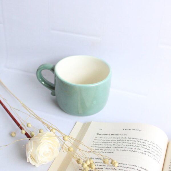 Sage Whisper Mug | Byora Homes | Sage Green & White | Stoneware Ceramic - Image 3