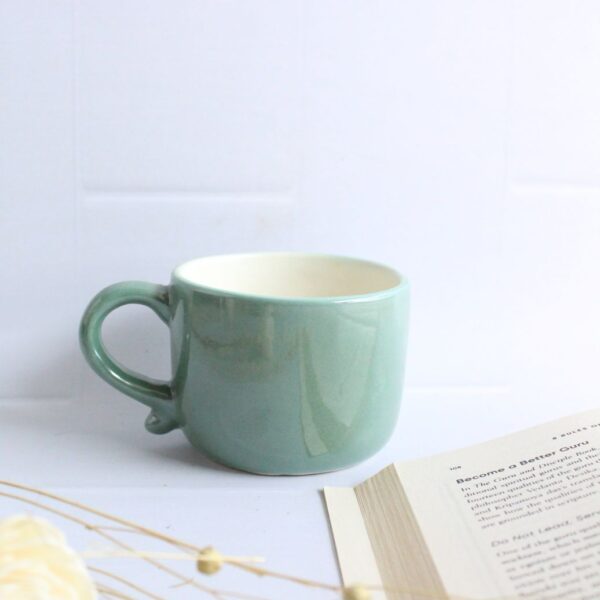 Sage Whisper Mug | Byora Homes | Sage Green & White | Stoneware Ceramic