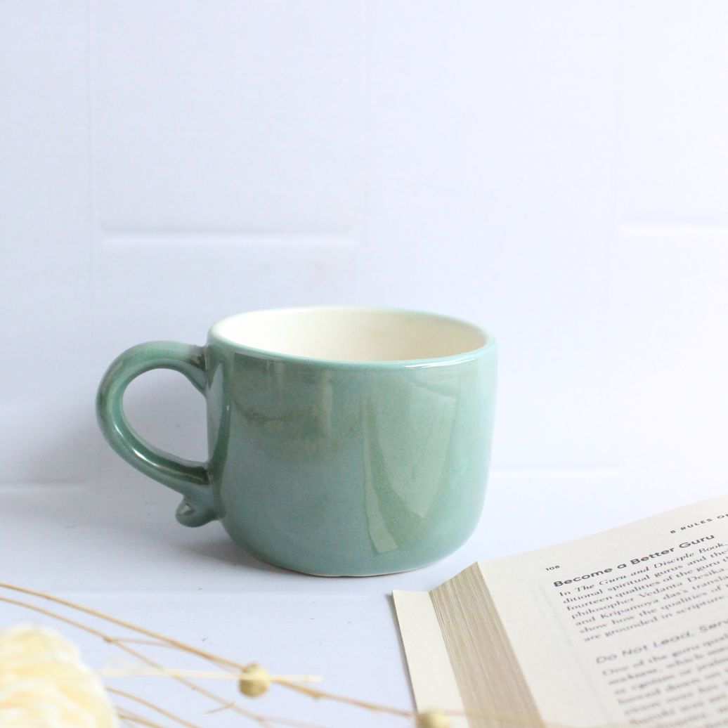 Sage Whisper Mug | Byora Homes | Sage Green & White | Stoneware Ceramic