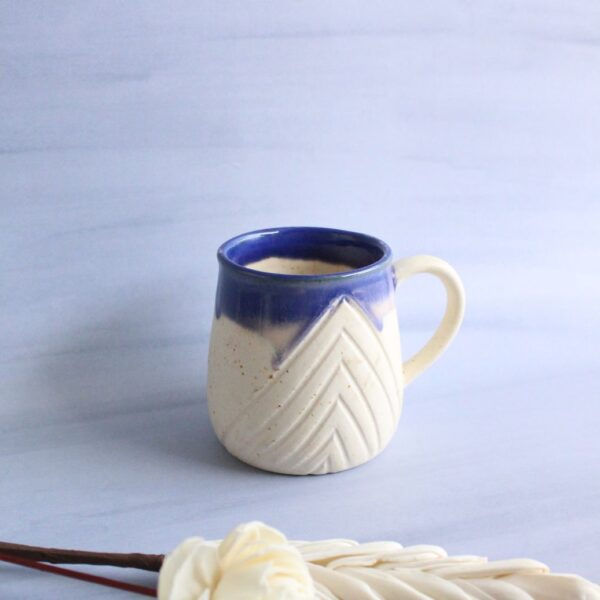 Blue and Arrow Mug | Byora Homes | Blue and White | Stoneware Ceramic