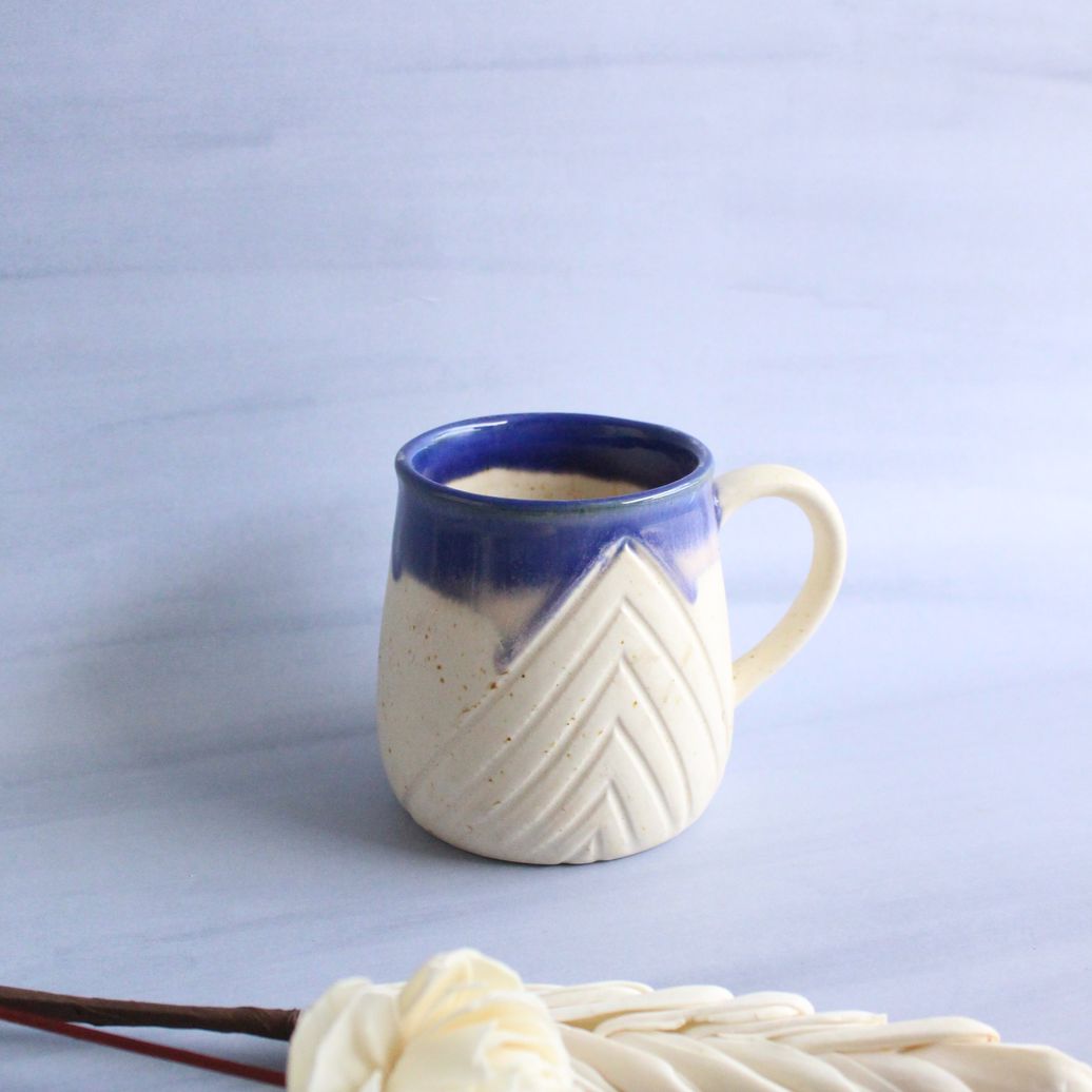Blue and Arrow Mug | Byora Homes | Blue and White | Stoneware Ceramic