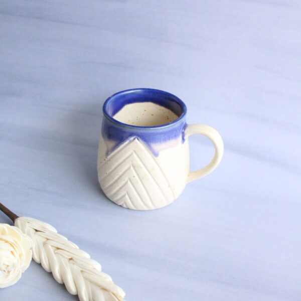 Blue and Arrow Mug | Byora Homes | Blue and White | Stoneware Ceramic - Image 3