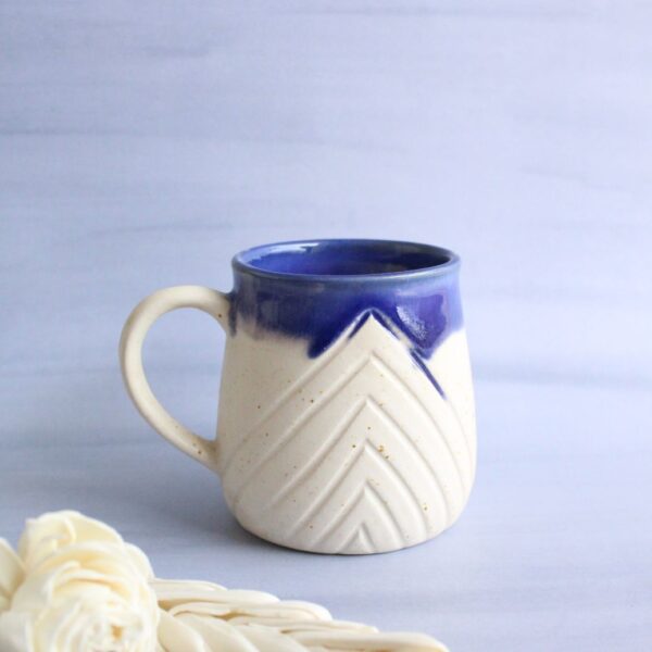 Blue and Arrow Mug | Byora Homes | Blue and White | Stoneware Ceramic - Image 2