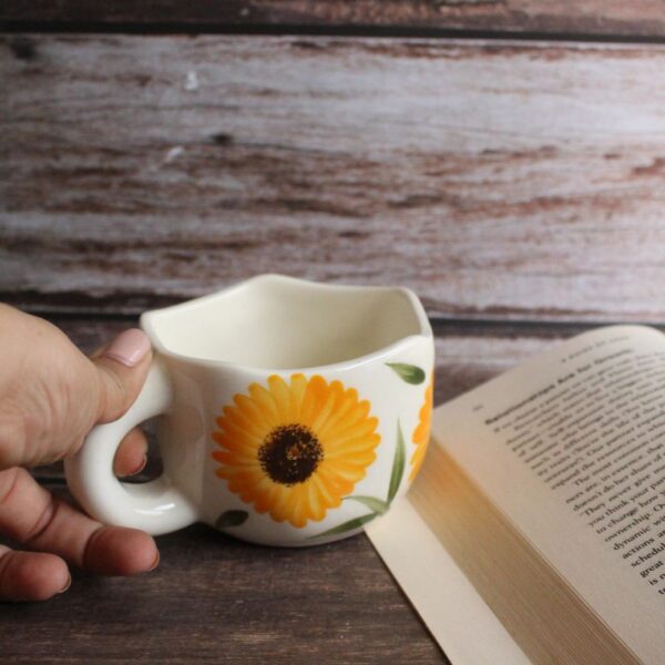 Sunflowery Mug | Byora Homes | Yellow | Stoneware Ceramic - Image 4
