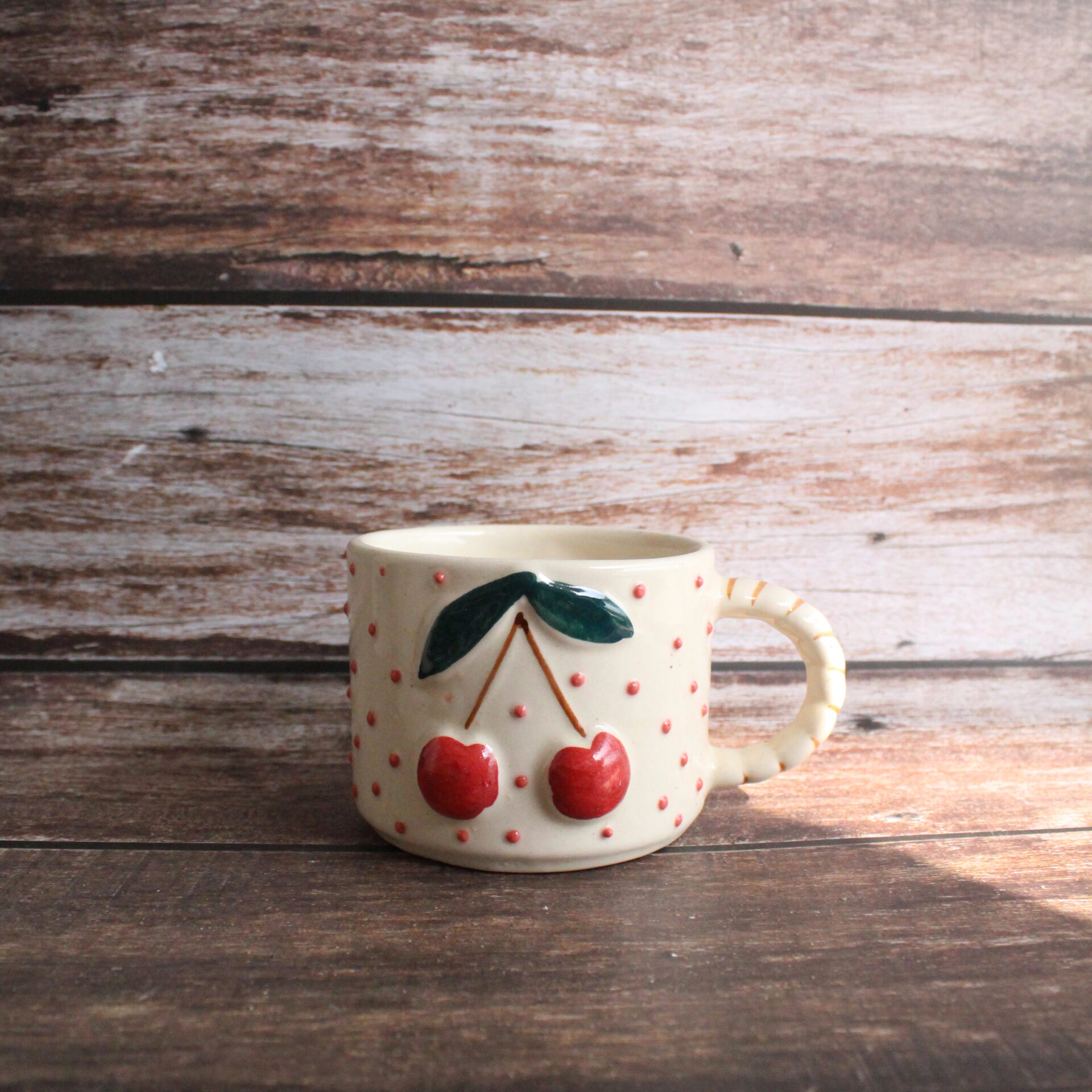 Cherry Cherry Latte Mug 2.0 | Byora Homes | Red | Stoneware Ceramic
