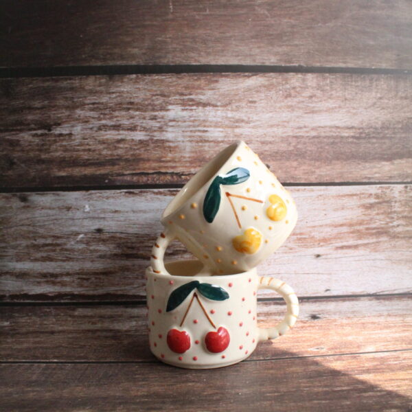 Cherry Cherry Latte Mug 2.0 | Byora Homes | Red | Stoneware Ceramic - Image 4