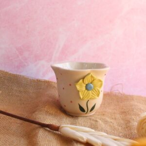 Tulip Mug | Byora Homes | Beige & Yellow | Stoneware Ceramic