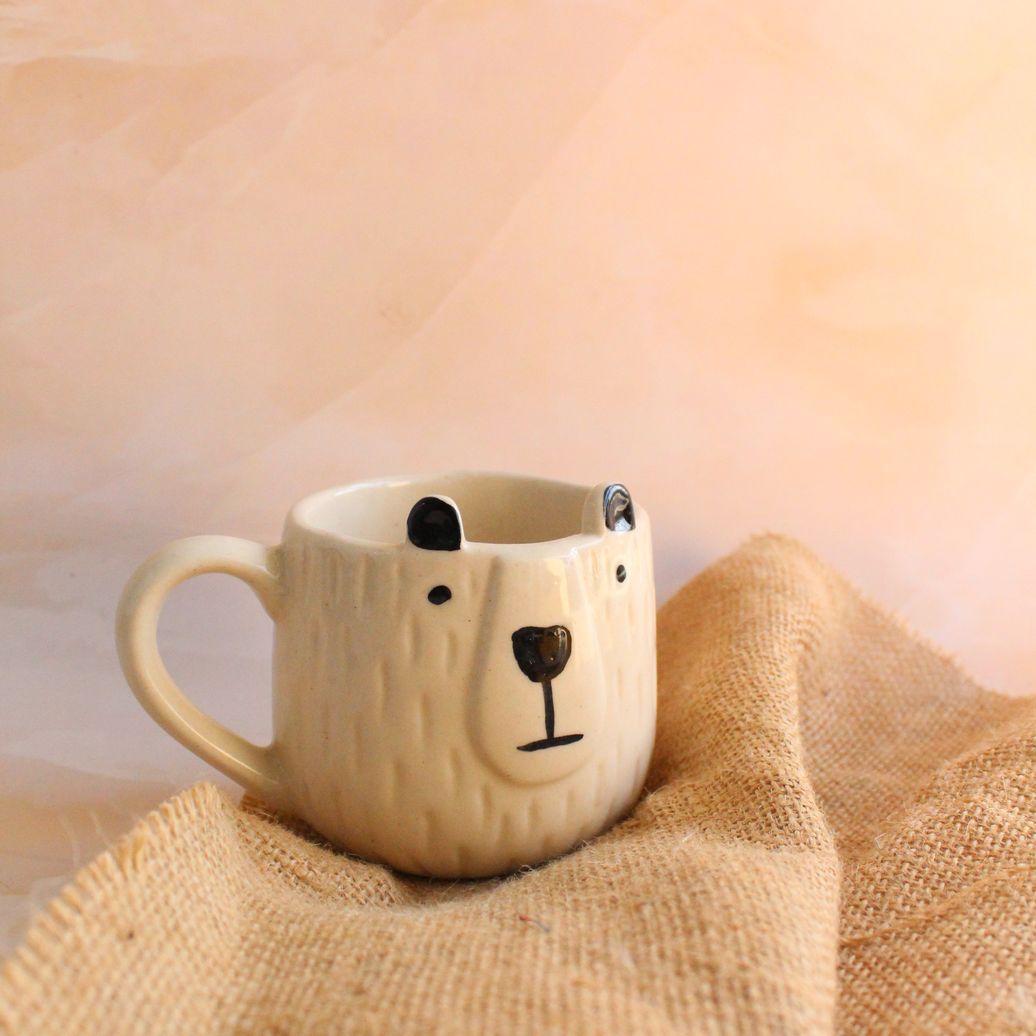 Woof Woof 3.0 Mug | Byora Homes | Black & Beige | Stoneware Ceramic