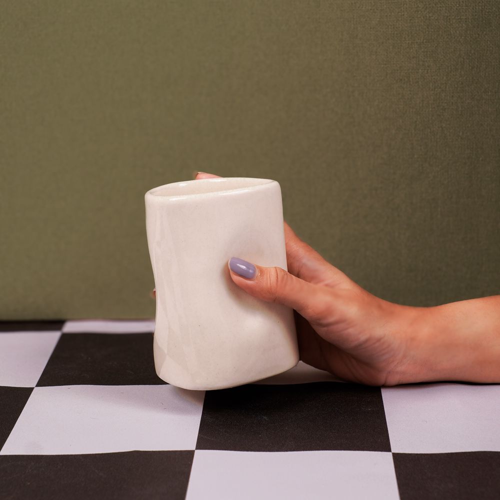 Pyramid Mug | Byora Homes | White | Stoneware Ceramic