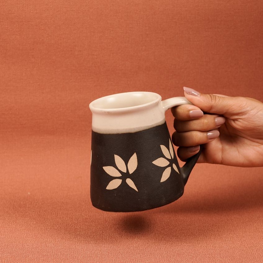 Ivory Coffee Mug | Byora Homes | Black & White | Stoneware Ceramic