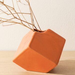 Poppy Cubicle Vase | Byora Homes | Orange | Ceramic
