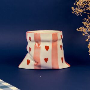 Pink and Hearts Sacky Bowl | Byora Homes | Pink | Ceramic