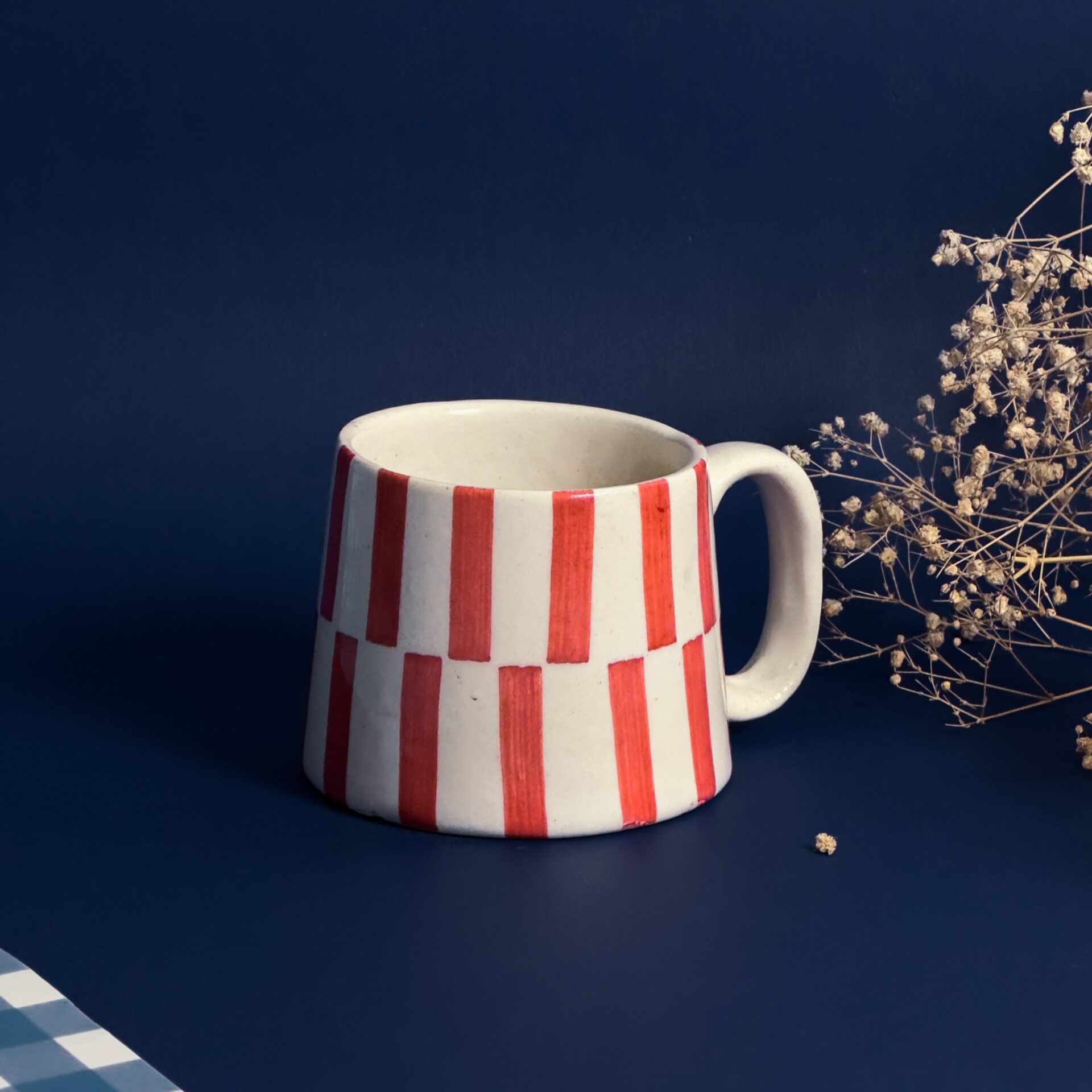 Stripity Stripes Cup | Byora Homes | Red | Stoneware Ceramic