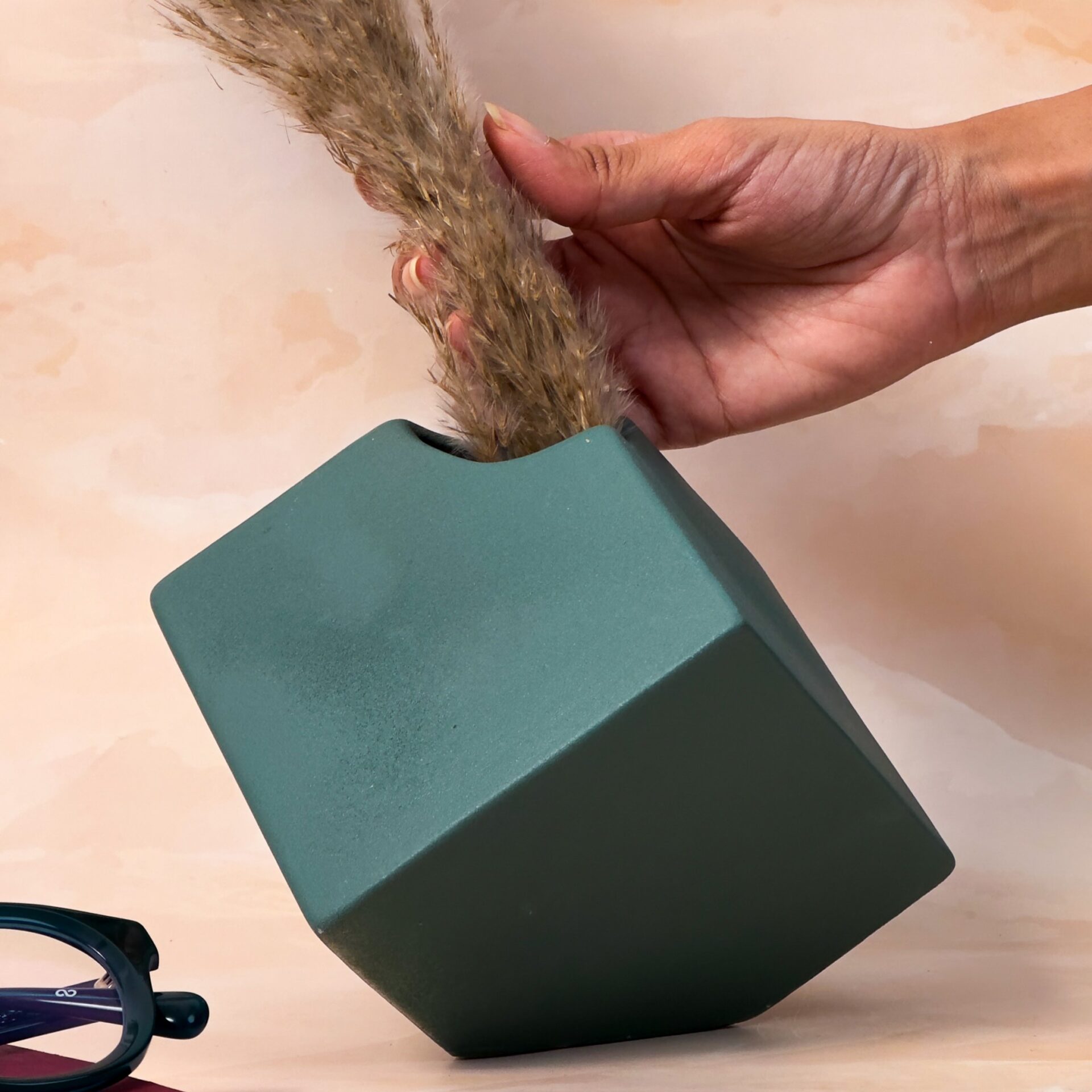 Seagreen Cubicle Vase | Byora Homes | Ceramic