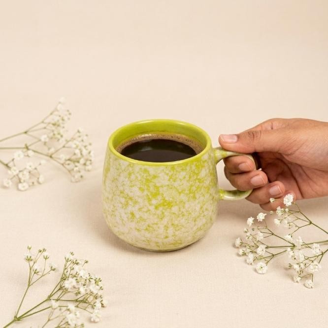 Forest Dew Coffee Mug | Byora Homes | Green | Stoneware Ceramic - Image 2